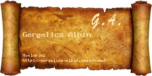 Gergelics Albin névjegykártya